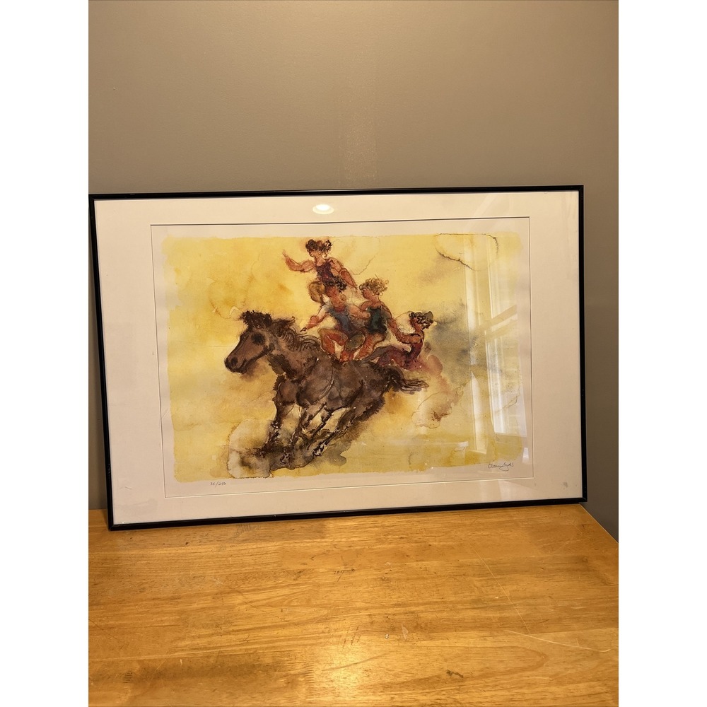 Chaim Gross Bareback Rider Horse Cowboy Lithograph Signed Numbered No Frame